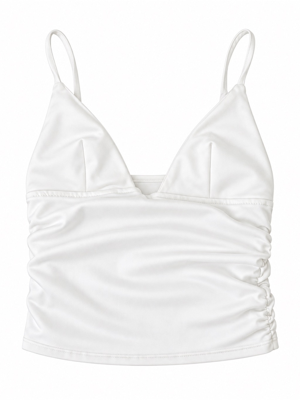 White Spaghetti Strap Crop Tank Top